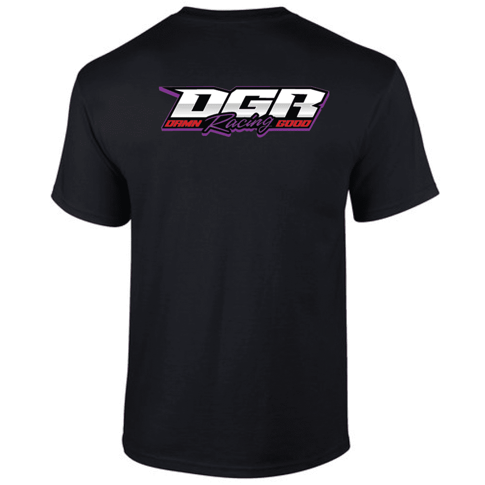 G200 Gildan Ultra Cotton T-Shirt - Black (Purple Logo) - Image 2